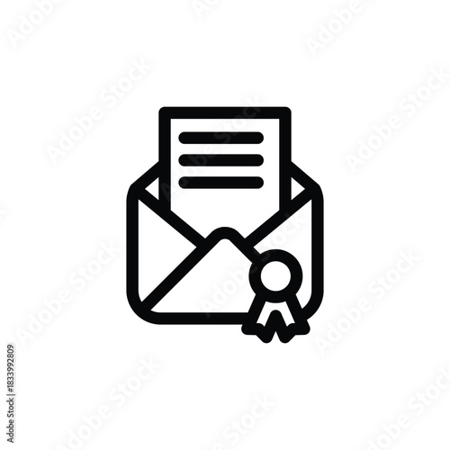 official letter outline icon vector design good for web or mobile app