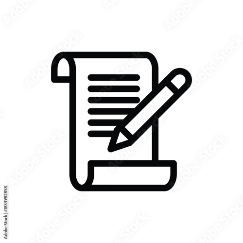 contract outline icon vector design good for web or mobile app