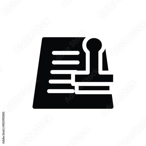 permission letter solid icon vector design good for web or mobile app