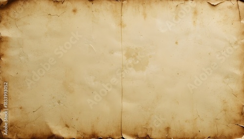 Authentic Vintage Old Paper Sheet Background Featuring Aged Texture, Weathered Creases, And Classic Timeless Character