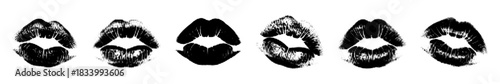 lipstick imprints collection. vector