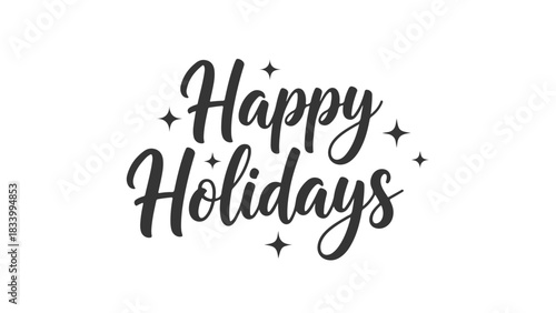 Festive seasonal greeting typography with stylish calligraphic script and sparkling elements for holiday celebrations and joyful messages