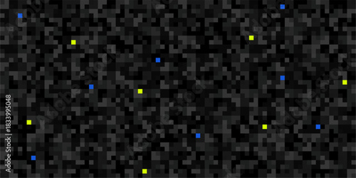 Trendy Cyberpunk Dark Black Pixel Art Abstract Geometric Pattern Vector Illustration Background Template