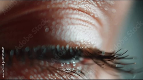 Human Eye Slowly Closing in a Calm and Intimate Moment Showing Relaxation and Natural Facial Expression