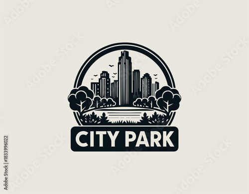 City Park black vector logo illustration