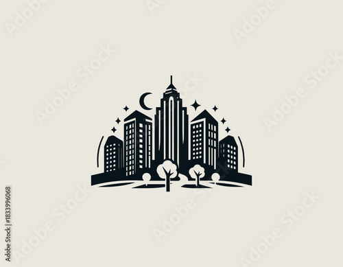 City Park black vector logo illustration