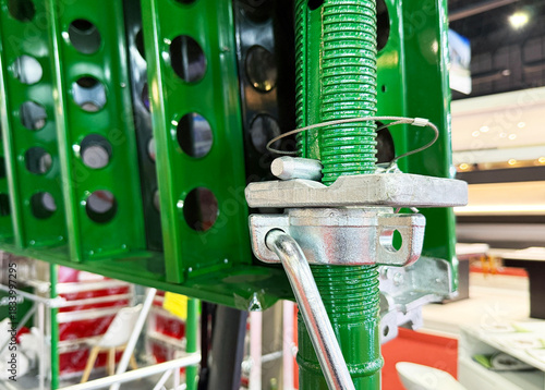 Lock system detail scaffolding steel slab formwork for post tension flooring construction.