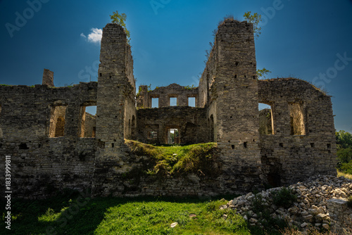 Back of the Skala-Podilska Castle in Ukraine