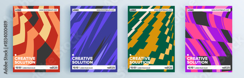 Modern abstract covers set, minimal covers design. Colorful geometric background, vector illustration.