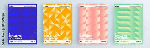 Modern abstract covers set, minimal covers design. Colorful geometric background, vector illustration.