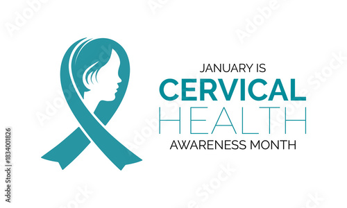January is Cervical health Awareness Month. Most commonly, it affects women over 30 .Design for cards, prints, social media, poster, flyer and background design template.
