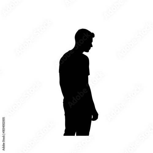 person turning face away silhouette