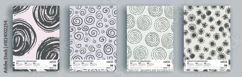 Modern abstract covers set, minimal covers design. Colorful geometric background, vector illustration.