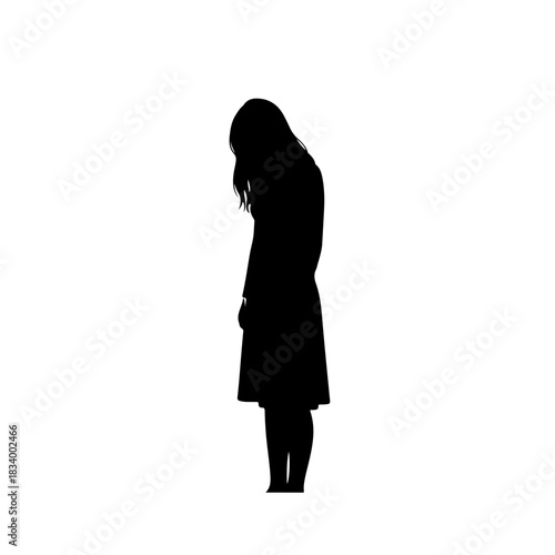sad woman standing alone silhouette