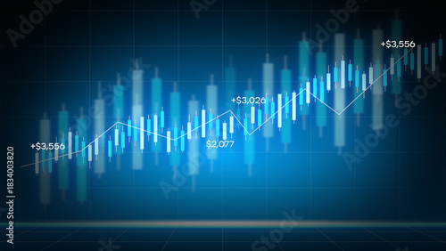 Real-time Mobile Stock Trading App Interface Showing Candlestick Chart and Growth Data for Digital Finance Investment and Prosperity Concept