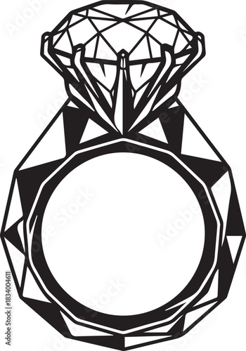Stylized outline of a diamond engagement ring jewelry