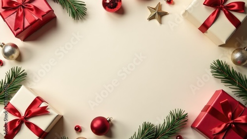 A festive table filled with Christmas presents