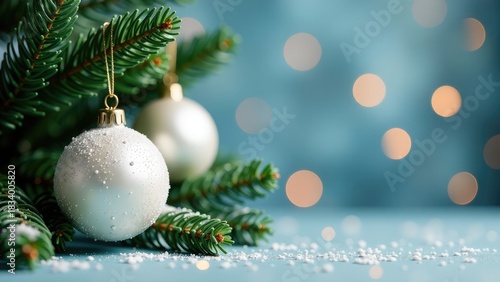 A detailed view of a Christmas tree ornament, perfect for capturing the festive spirit