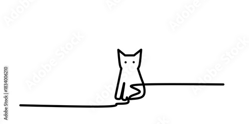 cat logo design. pet care linear style concept element