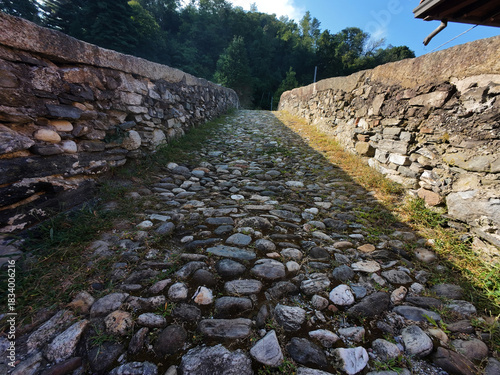 Pella, Italy, the old stone bridge