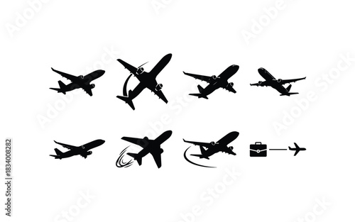 combat jet silhouette pack vector