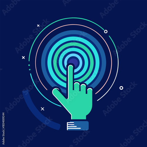 social network icon indicate by finger 