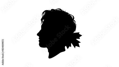 Canadian unknown singer, black isolated silhouette