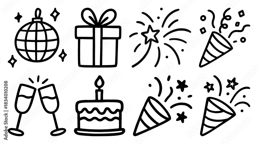 Fototapeta premium Celebration icons for festive occasions