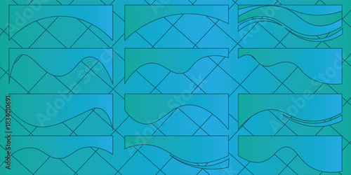 Collection of dividers shape templates. Modern separator header for website and app. Curve lines, wave collection of abstract design element for top and bottom page web site.