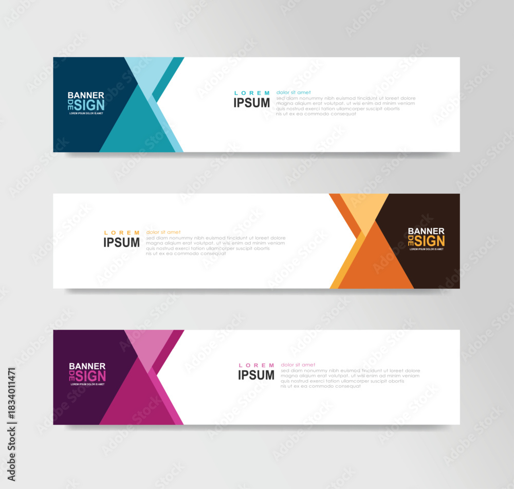Fototapeta premium Abstract Geometric Business Banner Templates Set (or Collection)