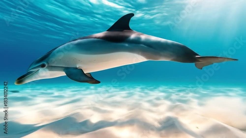 Graceful Dolphins Swimming Through Crystal Waters, A Captivating Underwater Ballet Performance