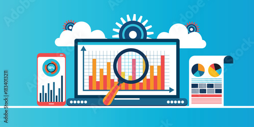 Data analysis and business growth concept 