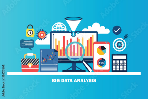 Business data analysis financial growth concept. Market research, data analysis, statistics graph chart report