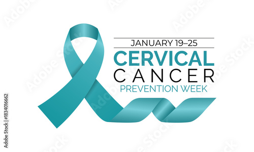 Cervical Cancer Prevention Week emphasizes HPV protection, early screening, and vital health awareness to safeguard women’s well-being. Banner poster, flyer and background design template. 