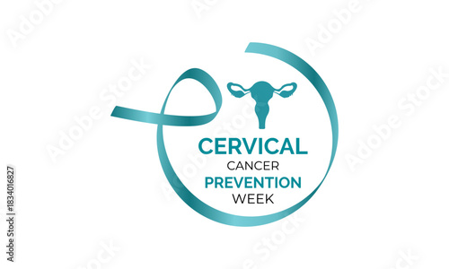 Cervical Cancer Prevention Week emphasizes HPV protection, early screening, and vital health awareness to safeguard women’s well-being. Banner poster, flyer and background design template. 