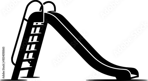 Playground Slide Children Silhouette Vector Icon