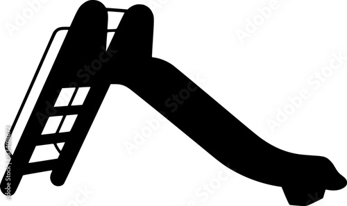 Playground Slide Children Silhouette Vector Icon