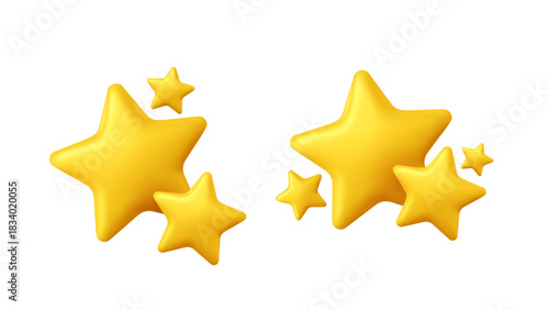 Bright Yellow Star Cluster For Celebration Theme, Playful Star Shapes For Kids And Friends, Vector Illustration Background