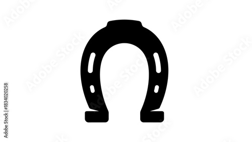 Horseshoe icon black vector illustration isolated on white background good luck symbol good luck charm blacksmith accessory horse care equipment