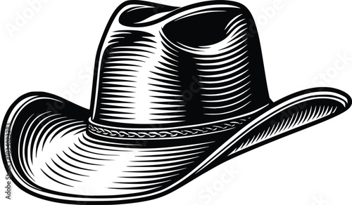 hand drawn cowboy hat vector illustration