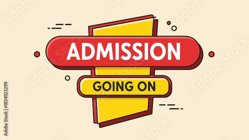 Vector illustration of a modern promotional banner announcing that school and university admissions are now open for the upcoming academic year