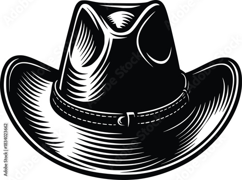 hand drawn cowboy hat vector illustration..