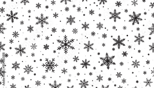 Snow flakes vector background.