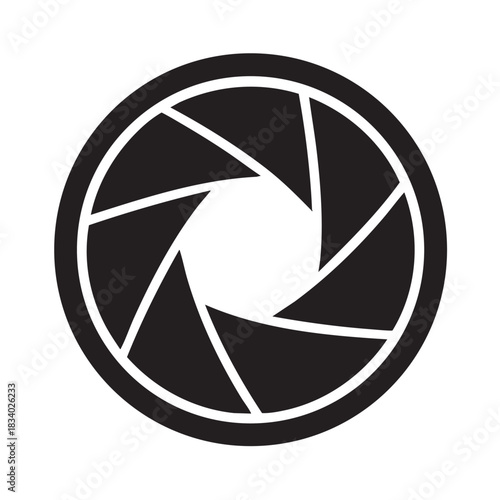 Camera shutter aperture diaphragm with lens iris for photography isolated