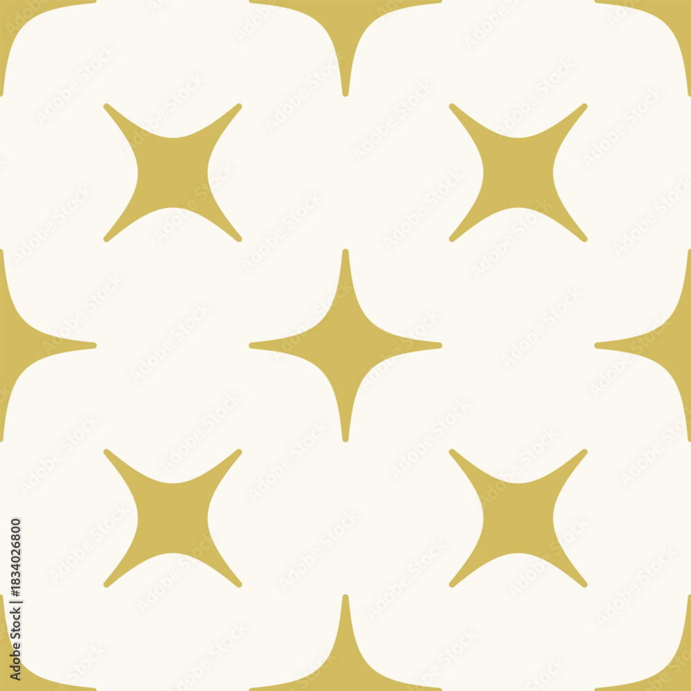 Obraz premium Four Point Gold Stars Repeating Pattern