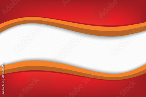 Curved lines of red and orange paper on a white background, shadow overlay, and a voluminous modern textured pattern for web design.