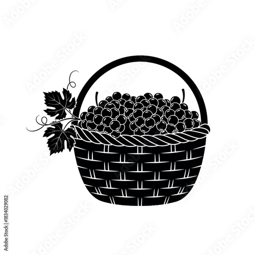 Basket of Grapes Illustration.
