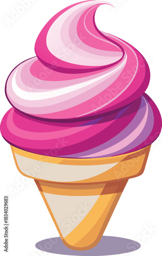 Vibrant stylized soft serve ice cream illustration