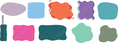 Vector collection of black liquid shapes and ink blobs. Irregular organic spots for modern minimalist design. Cow print or dalmatian pattern. Amorphous graphic elements.