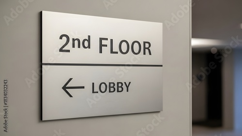 A clear sign or marker indicating the '2nd Floor' location within a commercial building or hotel